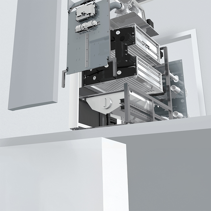TRIGON XL in exploded view to illustrate the disassembly into individual parts for quick assembly